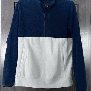 Billabong Men's Blue and White Zip-Up Sweater